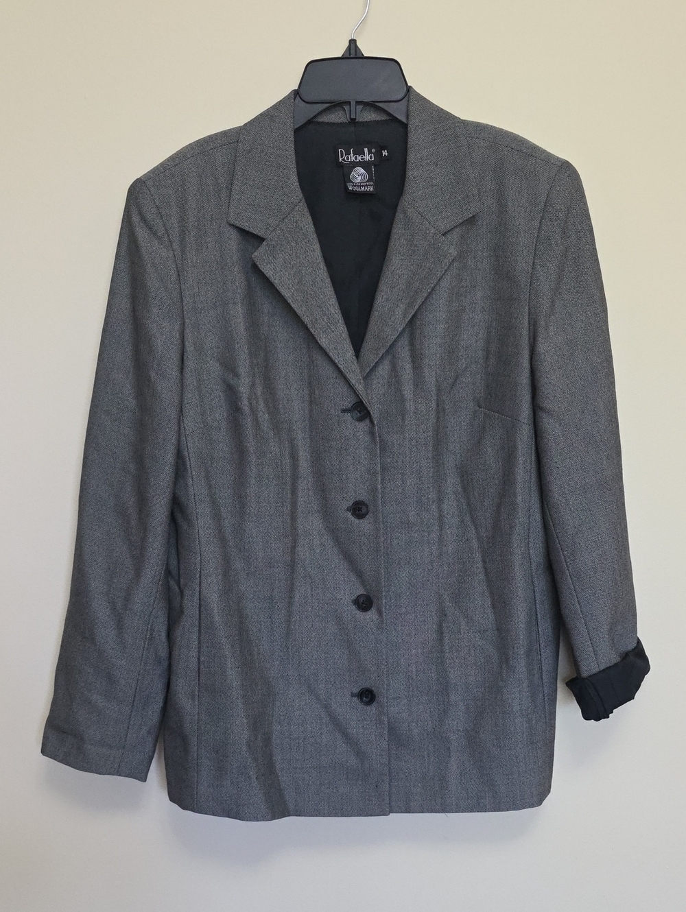 Vintage Rafaella Women's Gray Button-Front Blazer Jacket
